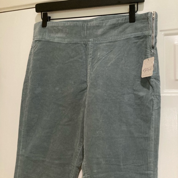 Free People steel sea velvet feel lightweight Z waist side zipper flare pant - Picture 4 of 4